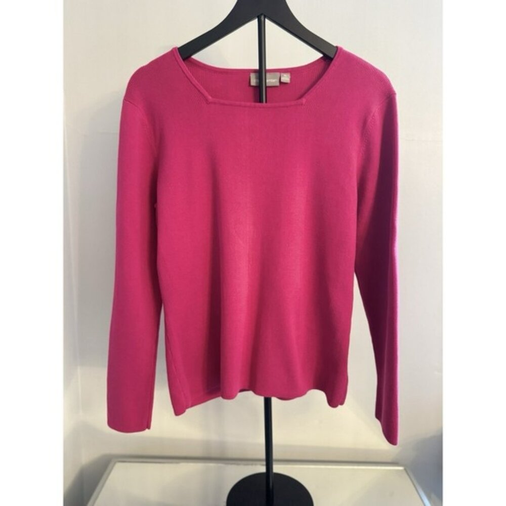 Croft‎ & Barrow Pink 100% Cotton Knit Sweater Women's XL Soft Lightweight